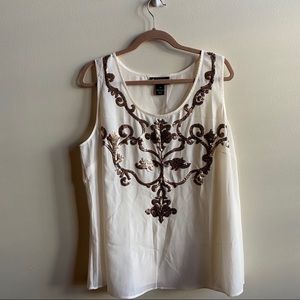 Lane Bryant green/off white work tank top …